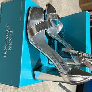 4 inch silver heels never worn